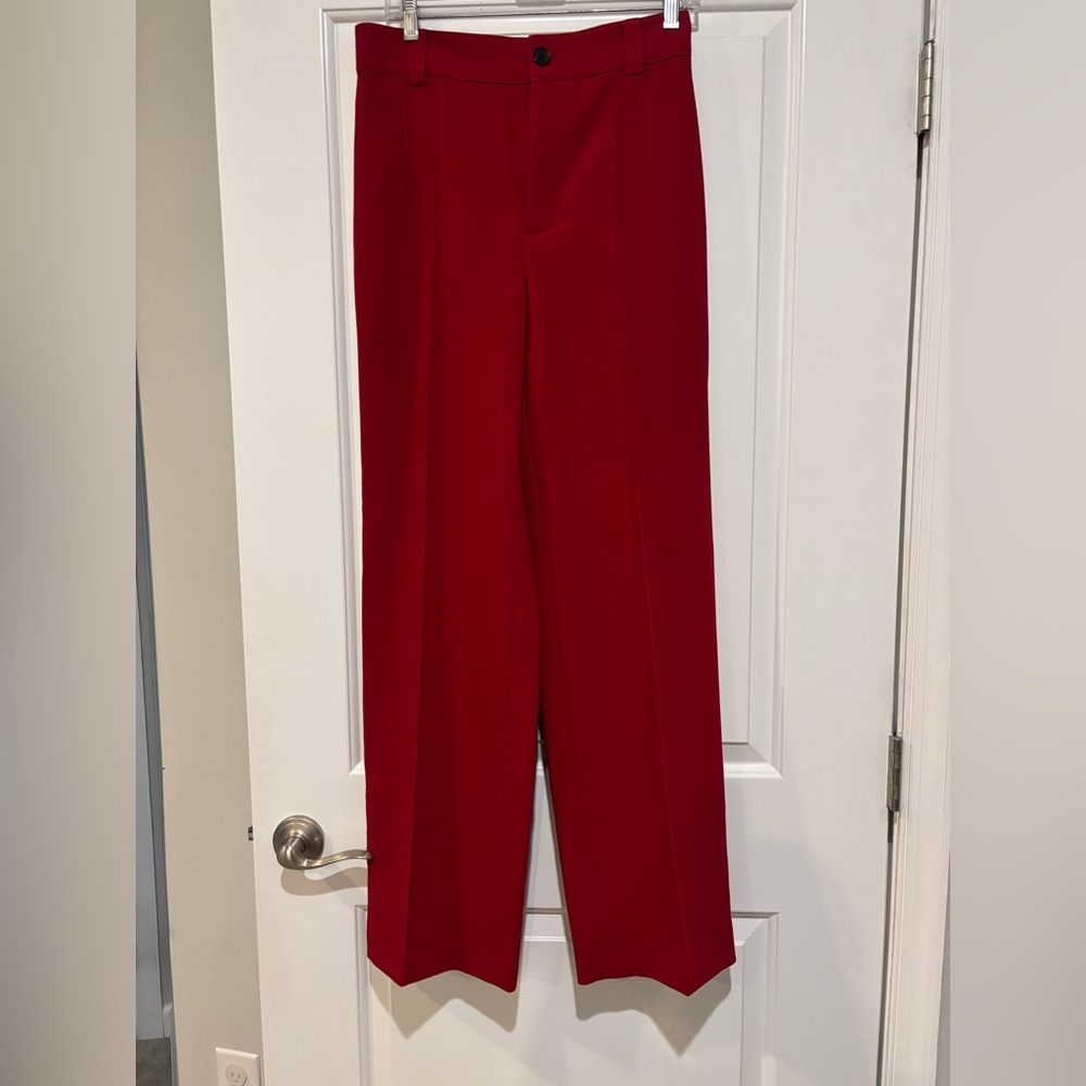 Zara Wide-Leg Red Women's Dress Pants